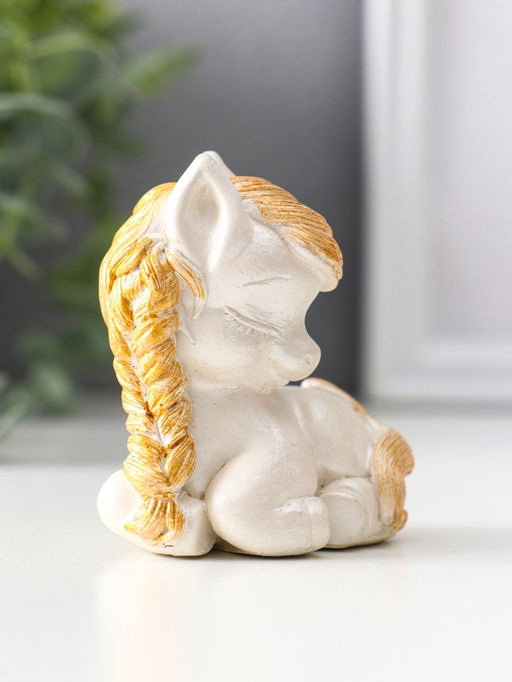 Фигурка Пони с косой, 6.5?6?4 см, перламутр