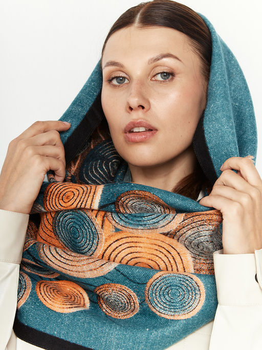 в составе ШЕРСТЬ и КАШЕМИР Большой, мягкий, теплый двусторонний палантин - Tantino фото 4