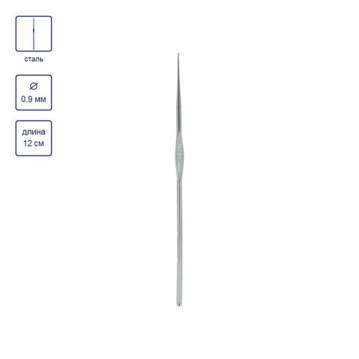 Для вязания Gamma MCH крючок сталь d 0.9 мм 12 см 12 шт в блистере №14