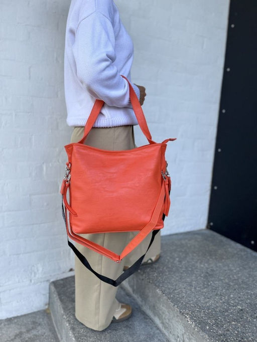 Женская сумка шоппер из эко кожи 0010 Оранжевый - Kenguluna фото 2