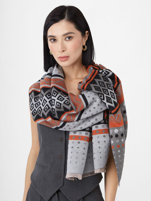 в составе ШЕРСТЬ и КАШЕМИР Большой, мягкий, теплый однотонный двусторонний палантин. - Tantino фото 7