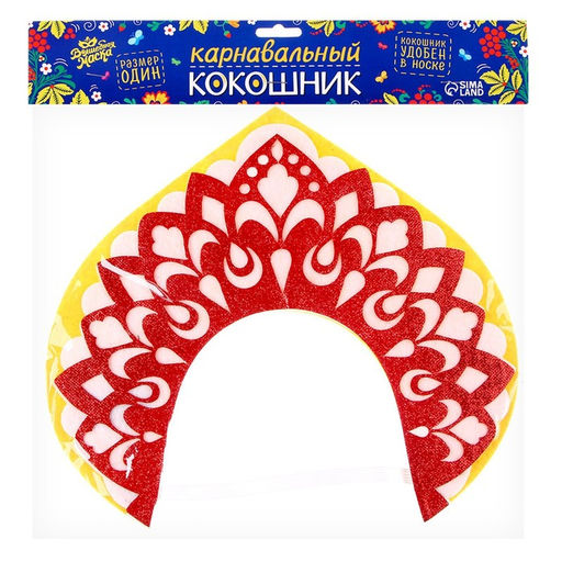 Ободок кокошник «Варвара-краса» из фетра, с блёстками