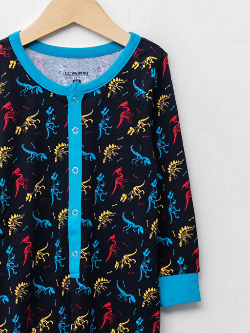 Bisiklet Yaka Bask?l? Uzun Kollu Erkek ?ocuk Uyku Tulumu - Waikiki фото 3