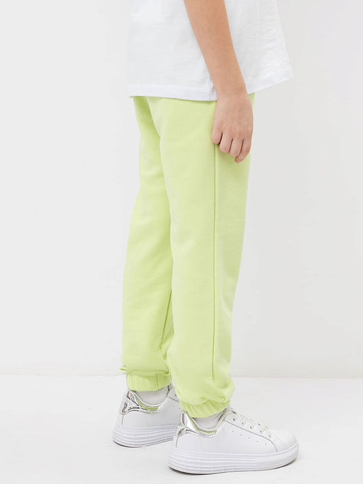 Брюки-джоггеры для девочек в бледно-лаймовом цвете - Mark formelle фото 3