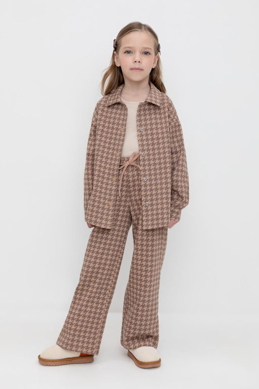 Crockid _ КР 400730/беж,гусиная лапка к507 брюки для дев  фото 5