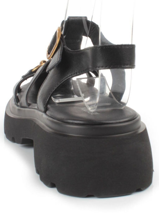 08-PEAG54-2 BLACK Босоножки женские (натуральная кожа)