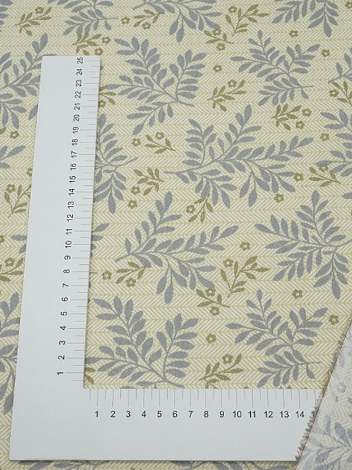 Сатин Ветвистый танец цв.телесно-оливковый, ш.2.35м, хлопок-100%, 105гр/м.кв - Купава фото 4