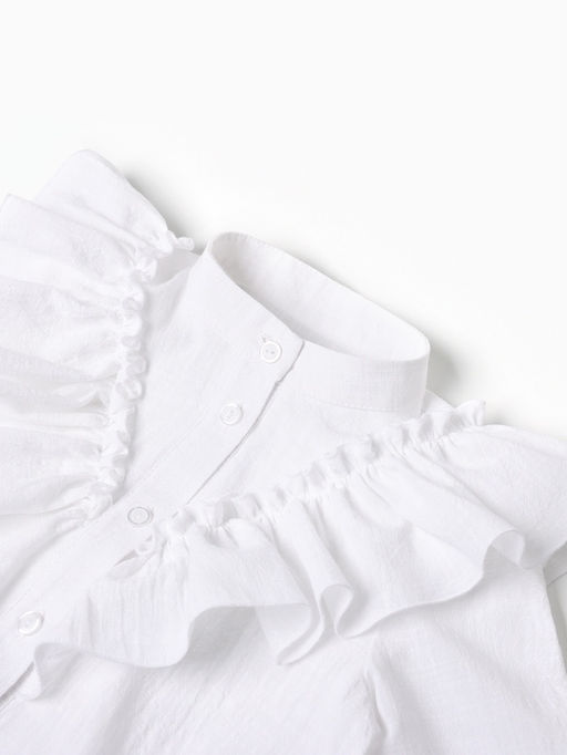 Блузка для девочки MINAKU: Cotton collection, белая, рост 128 см