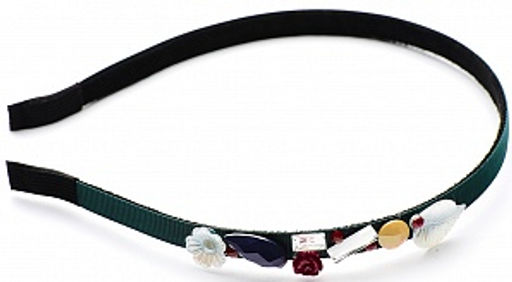 Ободок с камнями PU0322 зеленый