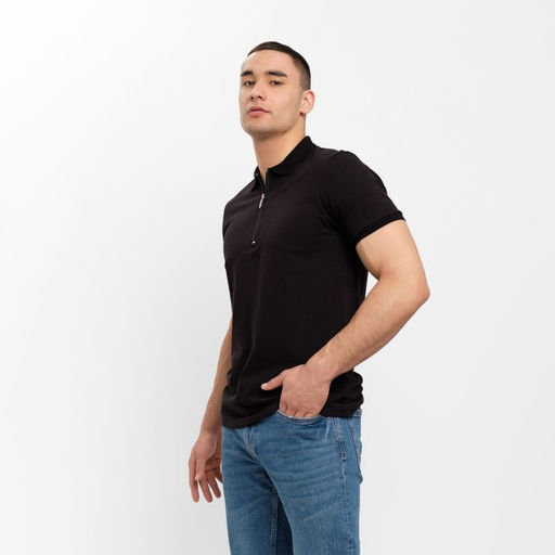 Футболка поло мужская MINAKU REGULAR FIT: чёрная, р-р 48