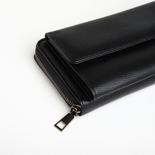 Портмоне-клатч мужской на молнии TEXTURA, чёрное