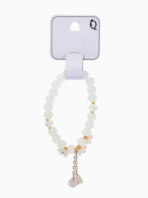 Браслет "Цветы Незабудки" шар №8, цвет бело-розовый