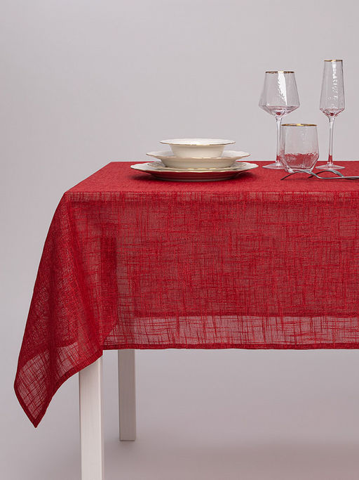 Скатерть 160x310 красный полиэстер - Denastia фото 4