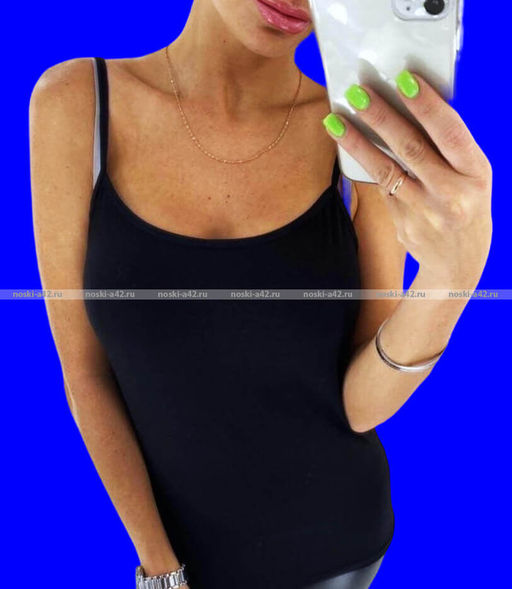 Цена за 1 шт. Майки женские Miss Emma Турция Бретели ЧЕРНЫЕ код 124,128, 512,120