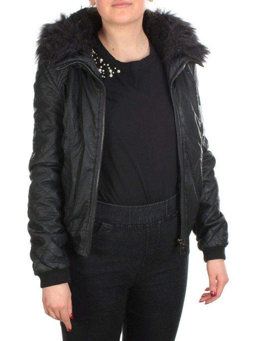 74051 BLACK Куртка зимняя женская NO NAME (200 гр. холлофайбер) - Фабричный китай фото 8