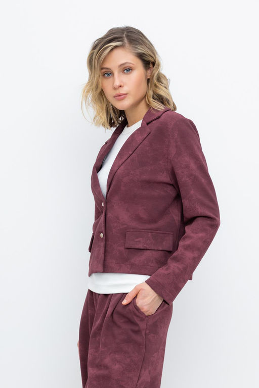 ЕВТ 3247/сливовое вино,эффект замши жакет жен