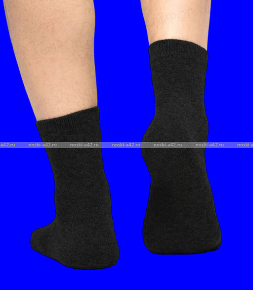 Цена за 12 пар. Термоноски мужские верблюжья шерсть внутри махра арт. А0501 ЧЕРНЫЕ - Bfl фото 4