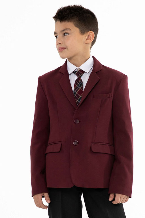 Бордовый школьный пиджак для мальчика Инфанта, модель 0509/1
