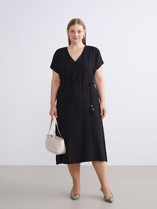 V Yaka A Kesim Elbise