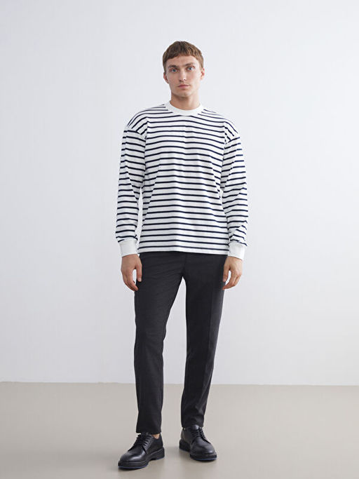 ?izgili Uzun Kollu Erkek Sweatshirt