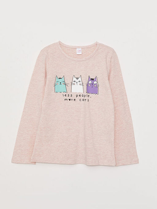 Bisiklet Yaka Bask?l? Uzun Kollu K?z ?ocuk Pijama Tak?m? - Waikiki фото 2