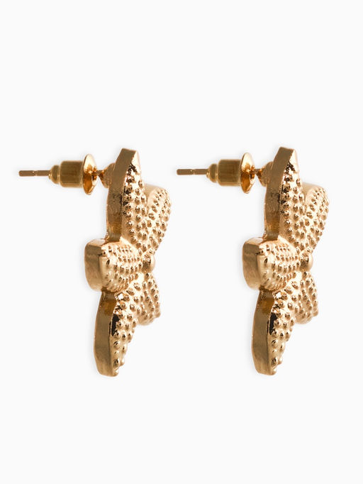 Цена за 3 шт. Серьги металл "Морская звезда", цвет золото