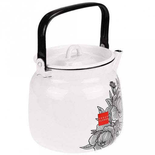 "Urban flower" Чайник эмалированный 3,5л, металлическая крышка (Россия)