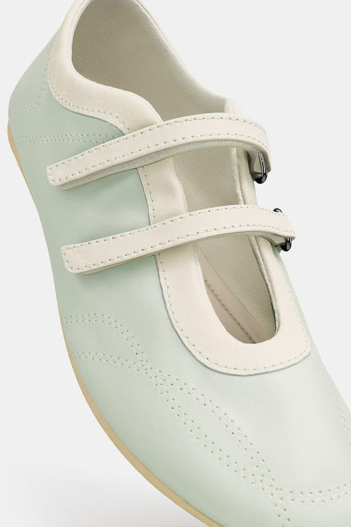 SATIN EFFECT TOPSTITCHED BALLERINAS - Zara фото 23