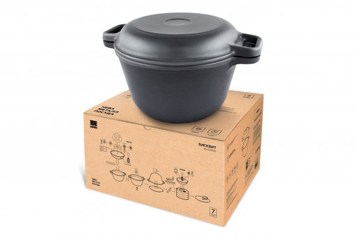 Кастрюля-казан с крышкой сковородкой, 7л, арт. 6870, НЕВА