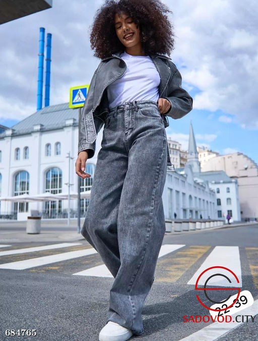 Джинсы трубы женские с высокой посадкой - Bruno фото 5