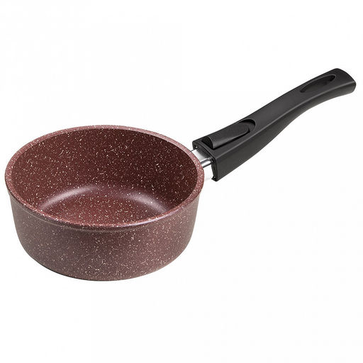 Ковш с тефлоновым покрытием 1,0л, д16см "Шоколад", h7см, s0,4см, съемная ручка из термостойкого пластика (Россия)