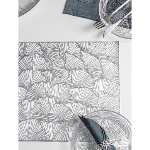 Набор салфеток сервировочных на стол Доляна Веер, 4 шт, 3045 см, цвет серебряный  фото 3