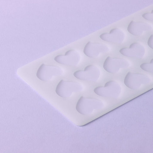 Цена за 2 шт. Форма для шоколада Сердца, силикон, 18 ячеек, 21?11?0.3 см, прозрачная