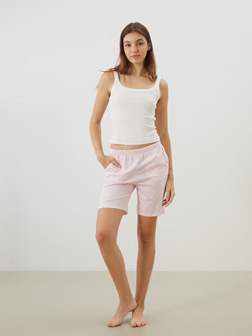 Beli Lastikli Puantiyeli Kad?n ?ort Pijama Alt?