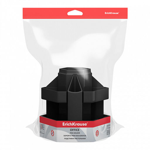Цена за 1 шт. Подставка настольная вращающаяся пластиковая ErichKrause Office, Classic, черный  фото 2
