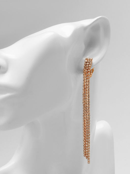 Клипсы Лёд тройная сплошная, цвет белый в золоте