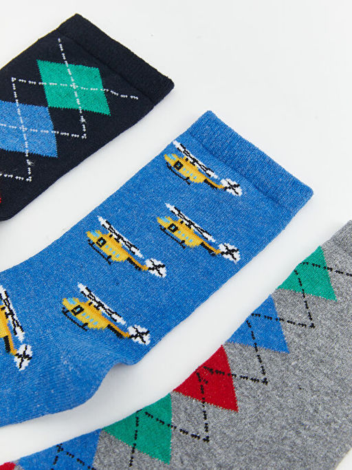 Desenli Erkek ?ocuk Soket ?orap 5li - Waikiki фото 2