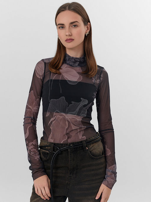 Джемпер женский черный из сетки - Mark formelle фото 6