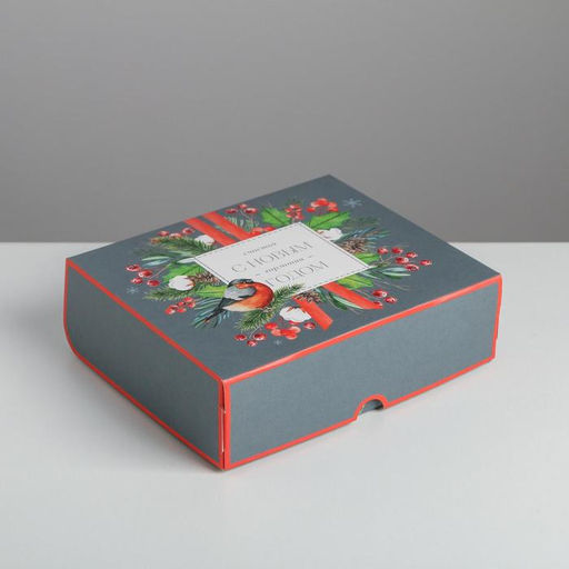 Цена за 5 шт. Упаковка для кондитерских изделий «С Новым годом!», 20×17×6 см