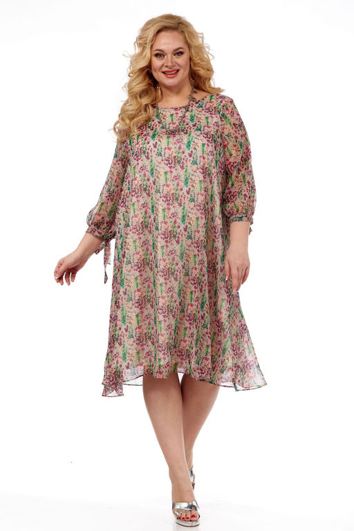 Платье Michel Chic 2127 бежевый, цветы