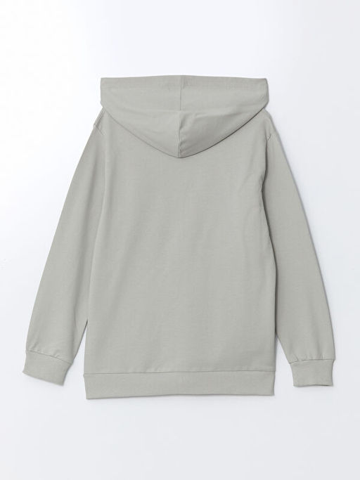 Kap??onlu K?z ?ocuk Fermuarl? Sweatshirt