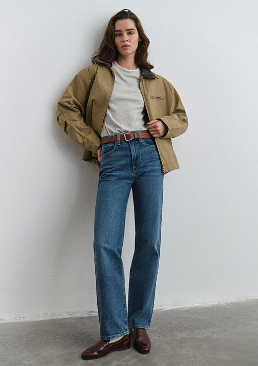 Sky Classic Denim Puslu Koyu Mavi Jean Pantolon