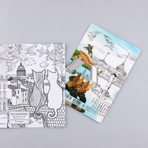 Цена за 10 шт. Блокнот раскраска А5 «Санкт Петербург»