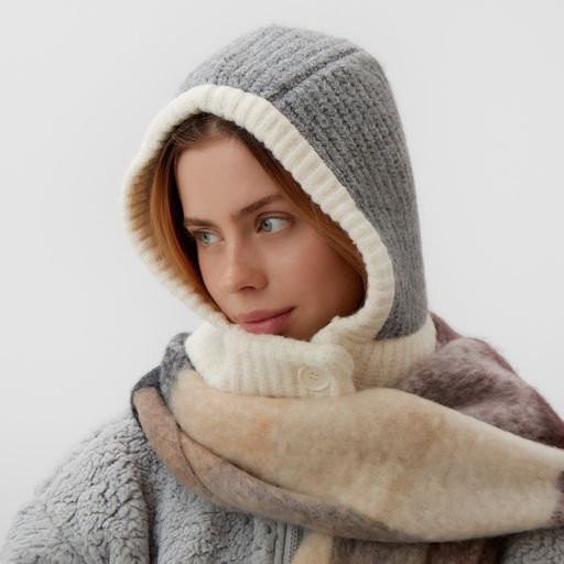 Чепчик женский MINAKU, размер 56-58, цвет серый, молочный