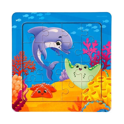 Пазл Морской мир, 14 см х 14 см - Лесная мастерская фото 8