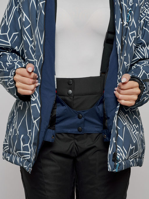 Горнолыжная куртка женская зимняя большого размера темно-серого цвета 2270-1TC - Chunmai фото 9