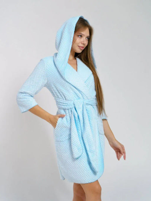 Зефирка(голубой) халат , 100% п/э
