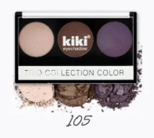 KIKI Тени д/век 3-х цветные Trio Collection Color 105 бежевый+коричневый+сиреневый