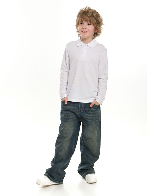 Футболка поло для мальчика в школу белый 22-1755 белый - Mini maxi фото 2