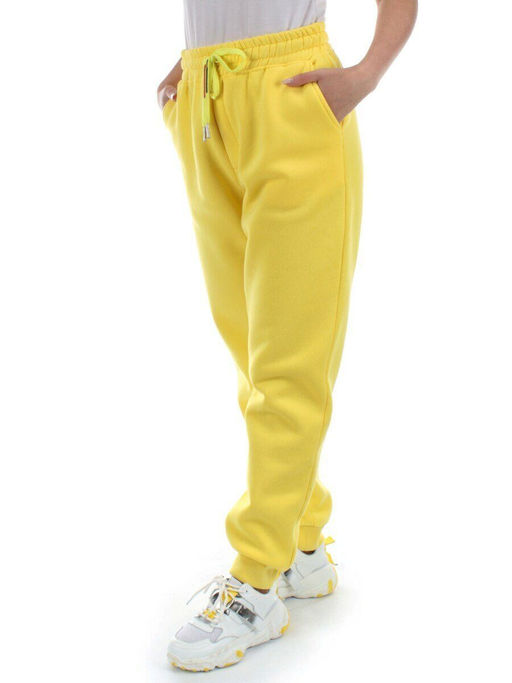 M061 YELLOW Брюки спортивные женские на флисе (100% хлопок) 7986 - Fashion фото 3